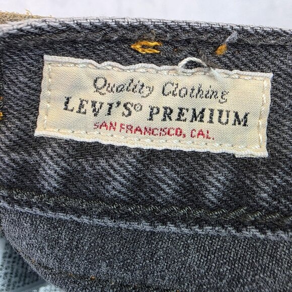 Levi's 501 Jeans Womens 25x30 Gray Black Button Fly High Rise Straight Denim - Picture 11 of 15